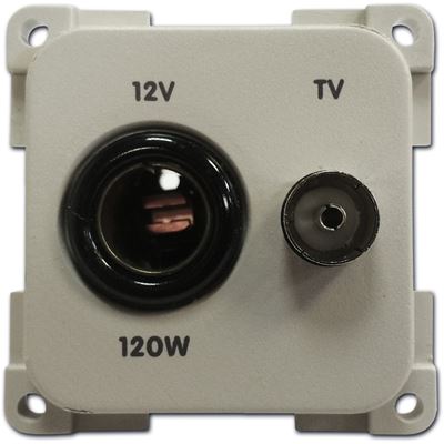 Presa 12 V Senza Cornice Standard + TV Grigio Chiaro 707081