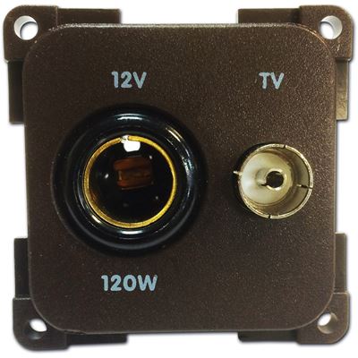 Presa 12 V Senza Cornice Standard + TV Marrone 923446