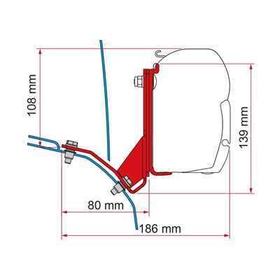Adapter Fiat Ducato H2 Lift Roof Hymercar/Pössl Lift Roof per F45 - 98655Z028