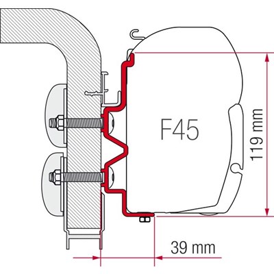 Adapter Montaggio Verande Fiamma Hymercamp 3,5 Metri - 98655-276